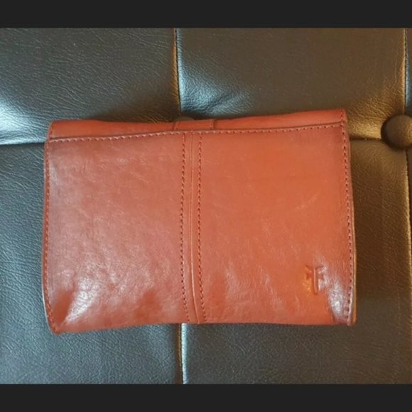 Vintage Frye Ring Crossbody Wallet Brown Cognac - Picture 3 of 7